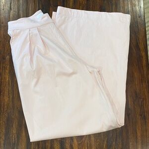 Sablyn Medium High Rise Pleated Twill Pant Light Pink - wide leg